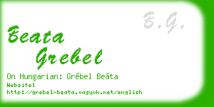 beata grebel business card